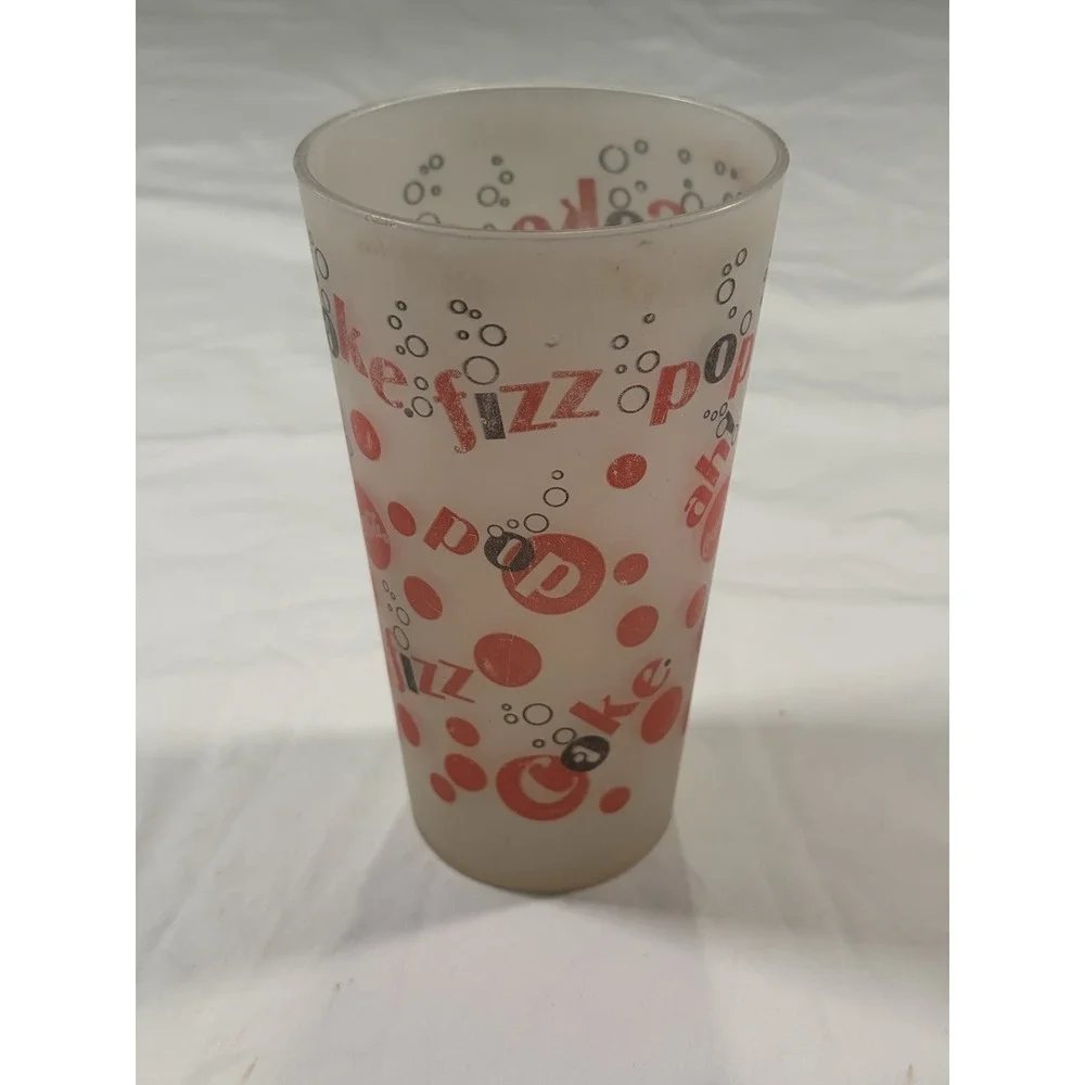 Vintage Coca-Cola Fizz Pop‎ Frosted Plastic Tumbler Cup Made In U.S.A.